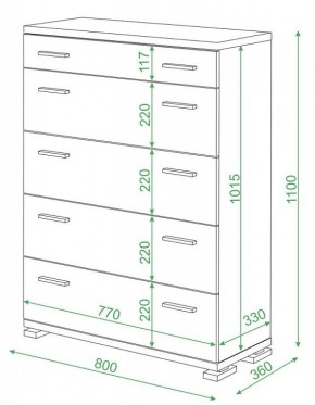 Комод Домино Лайт КМ-2 в Нягани - nyagan.mebel24.online | фото 2