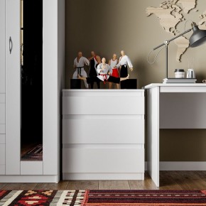 Комод КАСТОР с тремя ящиками, цвет белый в Нягани - nyagan.mebel24.online | фото 3