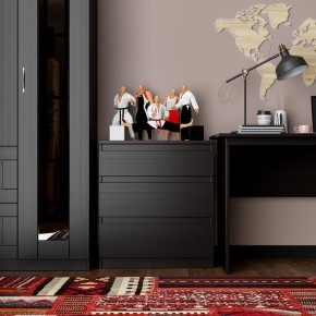 Комод КАСТОР с тремя ящиками, цвет Дуб Венге в Нягани - nyagan.mebel24.online | фото 3