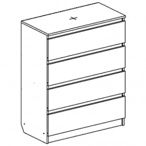 Комод с 4 ящиками "Бьянко" в Нягани - nyagan.mebel24.online | фото 3