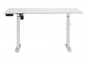 Компьютерный стол Маркос с механизмом подъема 140х80х75 белый / шагрень белая в Нягани - nyagan.mebel24.online | фото 3