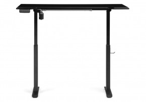 Компьютерный стол Маркос с механизмом подъема 140х80х75 черный / шагрень черная в Нягани - nyagan.mebel24.online | фото 4