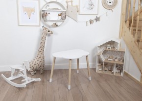 Комплект детский стол ОБЛАЧКО и стул ЗВЕЗДА ROLTI Baby (белая столешница/белое сиденье/береза ножки) в Нягани - nyagan.mebel24.online | фото