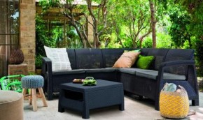 Комплект мебели угловой Корфу Релакс Сет (CORFU II RELAX SET) графит в Нягани - nyagan.mebel24.online | фото 3