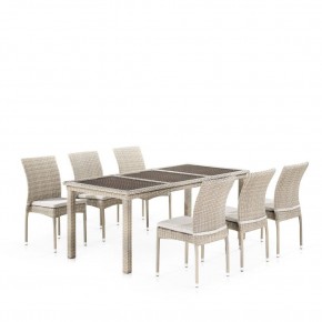 Комплект плетеной мебели T365/Y380C-W85 Latte (6+1) + подушки в Нягани - nyagan.mebel24.online | фото 1