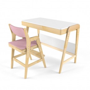 Комплект растущий стол и стул с чехлом 38 попугаев «Вуди» (Белый, Береза, Розовый) в Нягани - nyagan.mebel24.online | фото