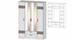 КОСТА-РИКА Шкаф 4-х створчатый (анкор светлый) в Нягани - nyagan.mebel24.online | фото