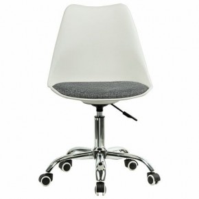 Кресло стул BRABIX "Eames MG-310 CH", хром, пластик белый, ткань серая, 532924 в Нягани - nyagan.mebel24.online | фото 1