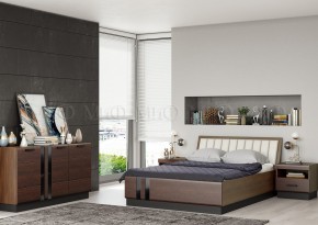 МАГНОЛИЯ Кровать 1600 с основанием и ПМ (Дерево/орех) в Нягани - nyagan.mebel24.online | фото 2
