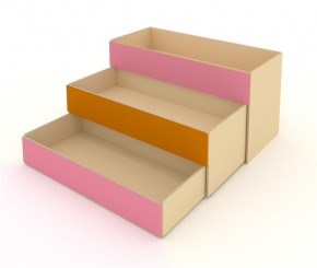 Кровать детская 3-х уровневая КД-3 Оранжевый/Розовый (ЛДСП) в Нягани - nyagan.mebel24.online | фото