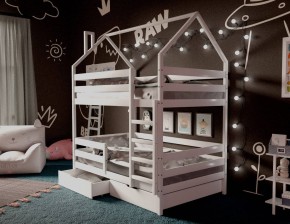 Кровать-домик двухъярусная 80*160 Белый в Нягани - nyagan.mebel24.online | фото
