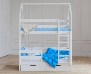 Кровать-домик двухъярусная 80*160 Белый в Нягани - nyagan.mebel24.online | фото 5