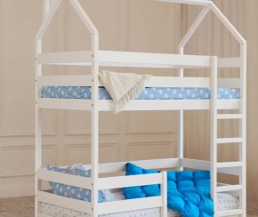 Кровать-домик двухъярусная 80*160 Белый в Нягани - nyagan.mebel24.online | фото 6
