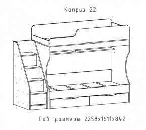 КАПРИЗ-22 Кровать двухъярусная 800 настил ЛДСП в Нягани - nyagan.mebel24.online | фото 2