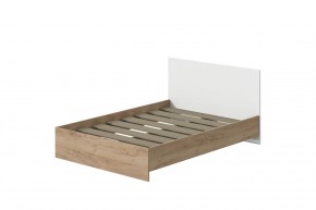Кровать Эконом 1400 (Дуб крафт золотой/Белый текстурный) в Нягани - nyagan.mebel24.online | фото