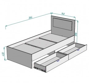 Кровать Ольга L47 (900) 2 ящика в Нягани - nyagan.mebel24.online | фото 2
