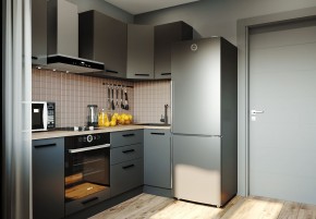 Кухня угловая Антрацит 2200х1000 (Стол. 38мм) в Нягани - nyagan.mebel24.online | фото 1