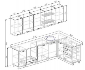 Кухня угловая Антрацит 2600х1600 (Стол. 38мм) в Нягани - nyagan.mebel24.online | фото 2