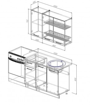 Кухонный гарнитур Антрацит 1200 (Стол. 26мм) в Нягани - nyagan.mebel24.online | фото 2