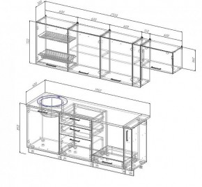 Кухонный гарнитур Антрацит 2550 (Стол. 38мм) в Нягани - nyagan.mebel24.online | фото 3