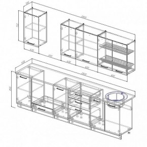 Кухонный гарнитур Антрацит 2800 (Стол. 38мм) в Нягани - nyagan.mebel24.online | фото 3