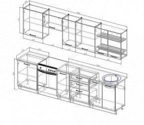 Кухонный гарнитур Антрацит 3000 (Стол. 38мм) в Нягани - nyagan.mebel24.online | фото 3