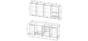 Кухонный гарнитур Белый Глянец 2200 h950 (Стол. 26мм) в Нягани - nyagan.mebel24.online | фото 2