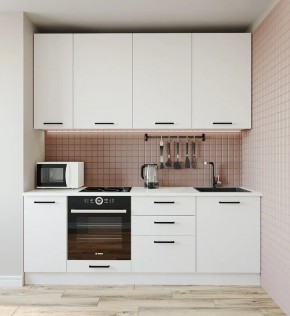 Кухонный гарнитур Белый Глянец 2200 h950 (Стол. 38мм) в Нягани - nyagan.mebel24.online | фото 1