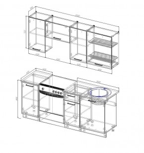 Кухонный гарнитур Бланка 2000 (Стол. 38мм) в Нягани - nyagan.mebel24.online | фото 2