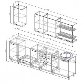 Кухонный гарнитур Бланка 2800 (Стол. 26мм) в Нягани - nyagan.mebel24.online | фото 2