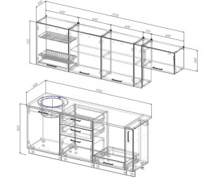 Кухонный гарнитур Жемчуг 2550 (Стол. 38мм) в Нягани - nyagan.mebel24.online | фото 2