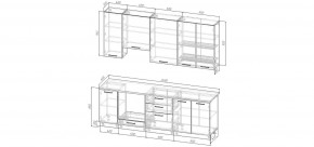 Кухонный гарнитур Санторини 2400 h950 (Стол. 38мм) в Нягани - nyagan.mebel24.online | фото 2