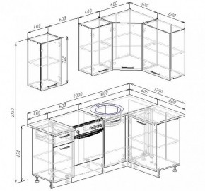 Кухонный гарнитур угловой Графика 2000х1200 (Стол. 38мм) в Нягани - nyagan.mebel24.online | фото 2