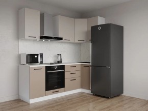 Кухонный гарнитур угловой Каппучино 2200*1000 (Стол. 38мм) в Нягани - nyagan.mebel24.online | фото