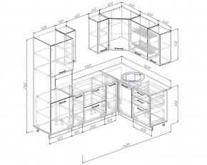 Кухонный гарнитур угловой Капри 2400х1600 (Стол. 26мм) в Нягани - nyagan.mebel24.online | фото 2