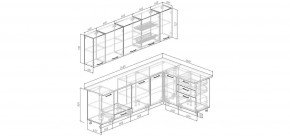Кухонный гарнитур угловой Капри 2600х1600 (Стол. 26мм) в Нягани - nyagan.mebel24.online | фото