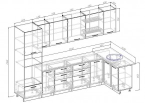Кухонный гарнитур угловой Капри 3200х1400 (Стол. 26мм) в Нягани - nyagan.mebel24.online | фото 3