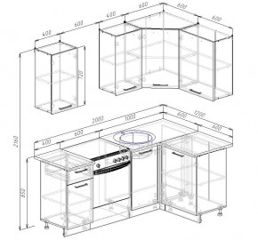 Кухонный гарнитур угловой Латте 2000х1200 (Стол. 38мм) в Нягани - nyagan.mebel24.online | фото 2