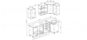 Кухонный гарнитур угловой Латте 2200х1000 (Стол. 38мм) в Нягани - nyagan.mebel24.online | фото 2