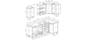 Кухонный гарнитур угловой Санторини 2200*1000 (Стол. 26мм) в Нягани - nyagan.mebel24.online | фото 2