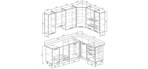 Кухонный гарнитур угловой Санторини 2200*1600 h950 (Стол. 38мм) в Нягани - nyagan.mebel24.online | фото 2