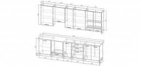 Кухонный гарнитур Умбра 3000 h950 (Стол. 38мм) в Нягани - nyagan.mebel24.online | фото 2