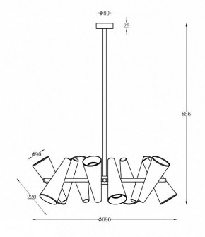 Люстра на штанге Maytoni Giro MOD095PL-10BS в Нягани - nyagan.mebel24.online | фото 2