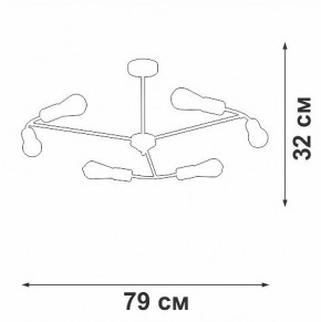 Люстра на штанге Vitaluce V3025 V3025-1/6PL в Нягани - nyagan.mebel24.online | фото 2