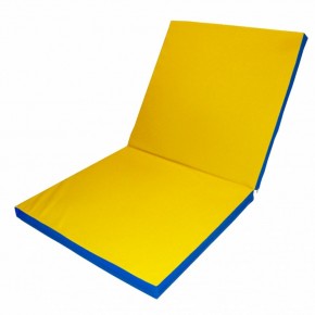 Мат гимнастический 2х1х0,1м складной цв. синий-желтый в Нягани - nyagan.mebel24.online | фото