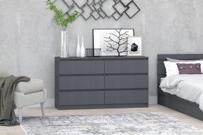 МС "Хилтон" Комод №5 1400 (6 ящ.) графит в Нягани - nyagan.mebel24.online | фото