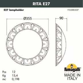 Накладной светильник Fumagalli Rita 1T3.000.000.AYE27 в Нягани - nyagan.mebel24.online | фото 2