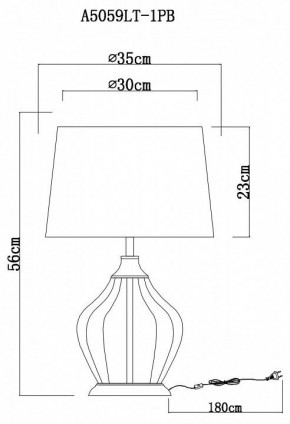 Настольная лампа декоративная Arte Lamp Baymont A5059LT-1PB в Нягани - nyagan.mebel24.online | фото 3