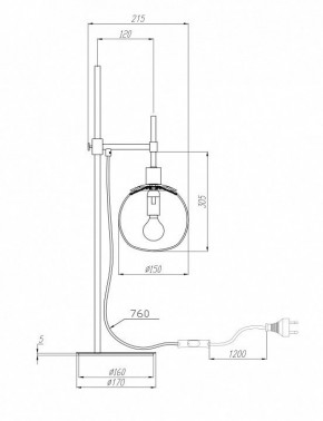 Настольная лампа декоративная Maytoni Erich MOD221-TL-01-N в Нягани - nyagan.mebel24.online | фото 3