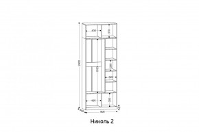 НИКОЛЬ 2 шкаф 2-х створчатый в Нягани - nyagan.mebel24.online | фото 3